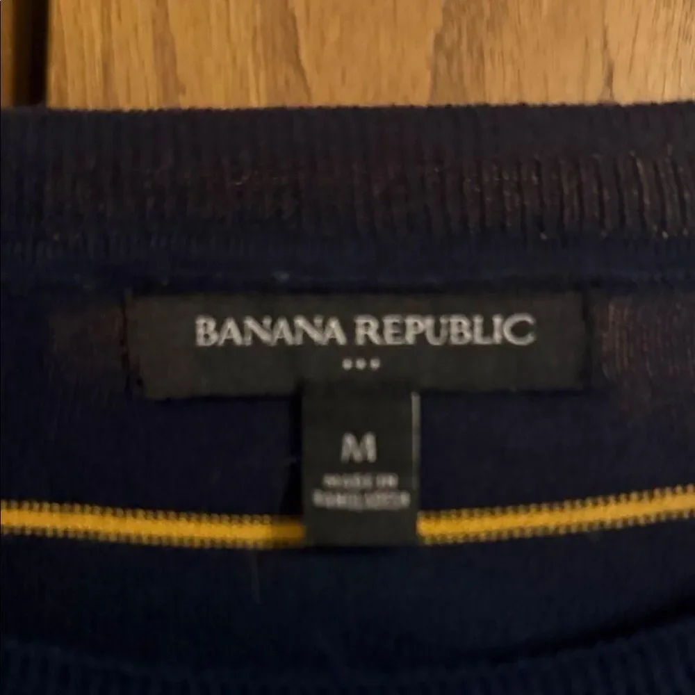 Banana Republic Navy Sweater with Pink and Gold Stripes